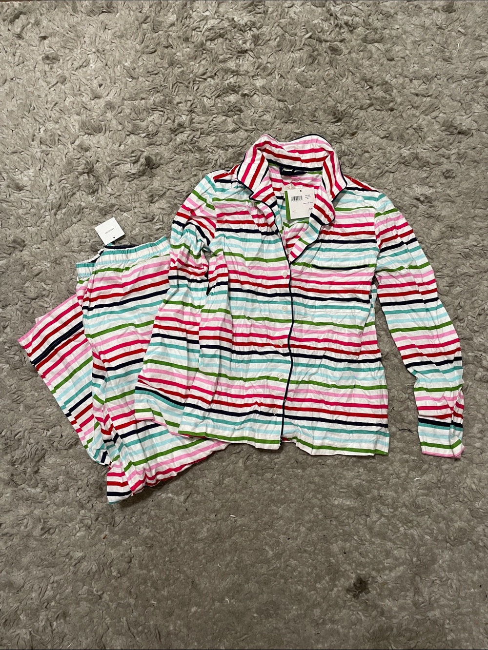 kate spade Girls' Striped Button-Down Shirt in Pink, Green, Blue and Black